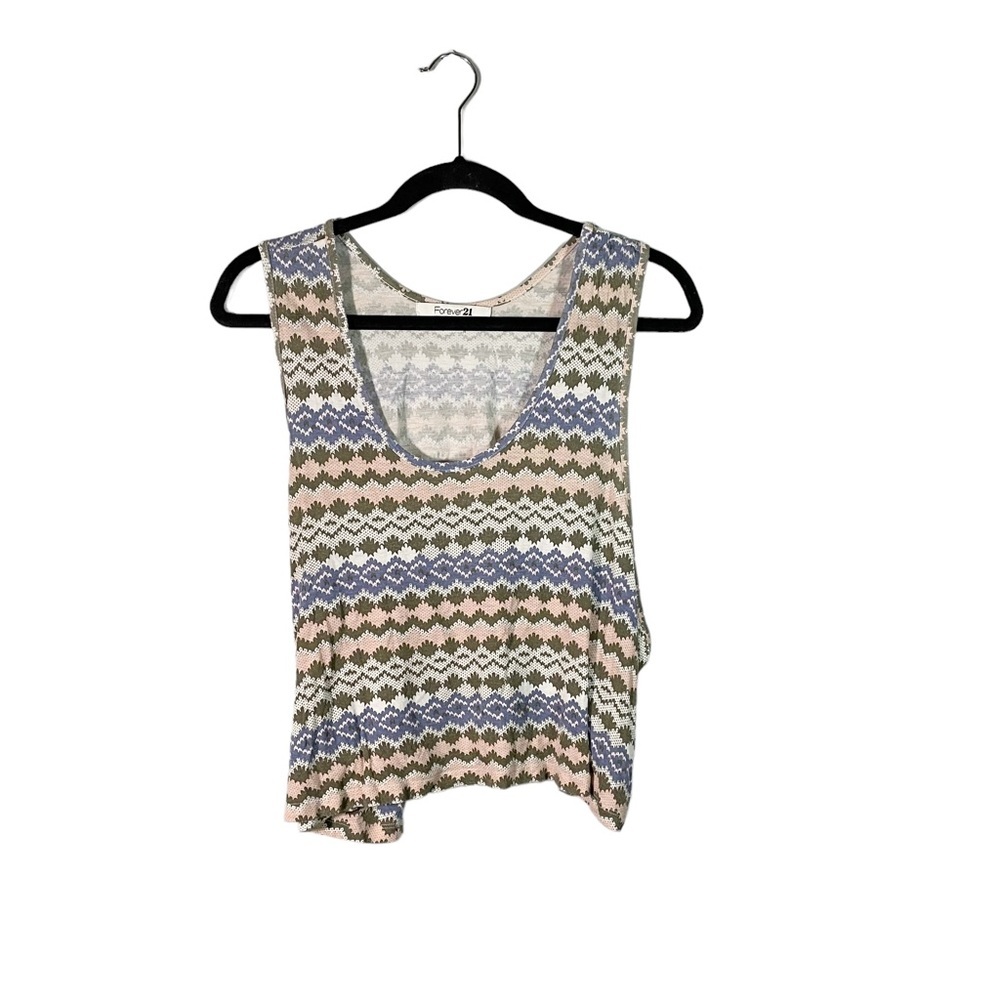 Forever 21 Aztec Patterned Flowy Crop Top Tank Top Streetwear Size Small